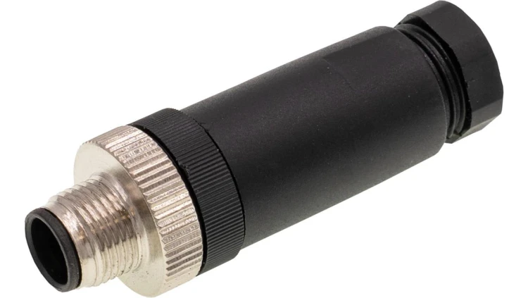 VK00302H Złącze kablowe, proste, do samodzielnego montażu, połączenie śrubowe, Ø4-8mm, 2A, 30V, -30-80C, wtyk M12 8-pin, IP67