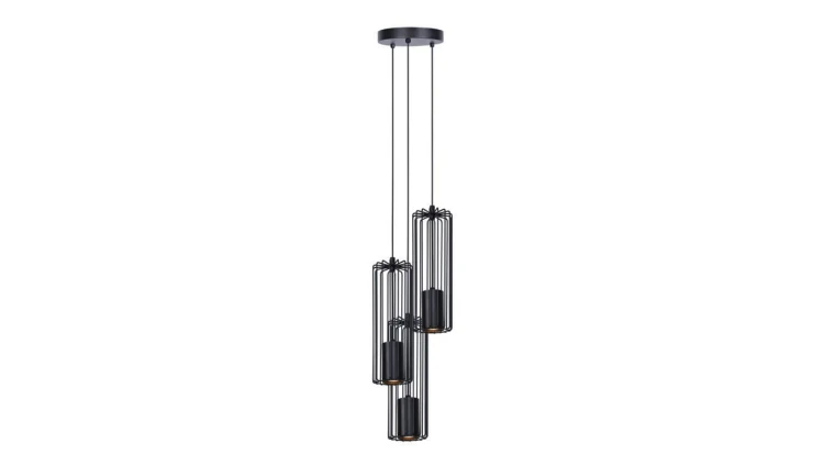 Lampa wisząca na okrągłej podsufitce czarna z serii FALCON K-4932 Kaja Lighting