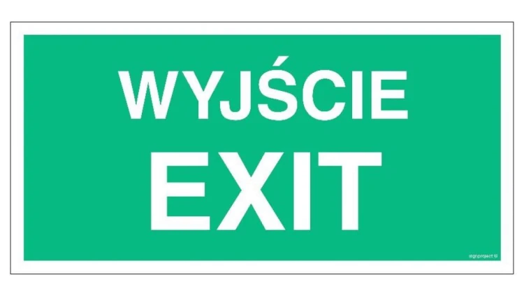 ZNAK - AC001 Wyjście / EXIT 80 x 40 cm KS - Folia podłogowa foto.