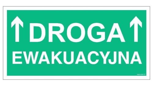 ZNAK - AC051 Droga ewakuacyjna 100 x 50 cm PS - Płyta 1mm foto.