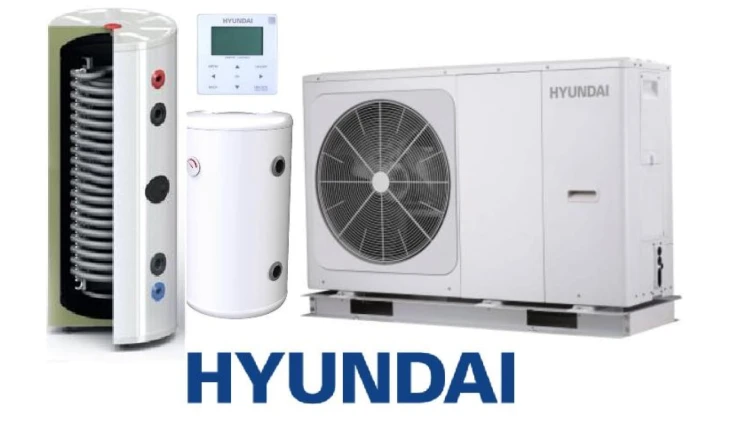 Zestaw Pompa Ciepła HYUNDAI Monoblok 14kW + Zbiornik buforowy SL 245L + SOLITANK Zasobnik stojący CWU 245L z wężownicą 3.83m2