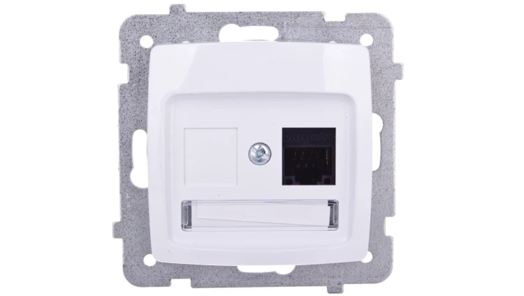 KARO Gniazdo komputerowe pojedyncze RJ45 kat.5e MMC białe GPK-1S/K/m/00