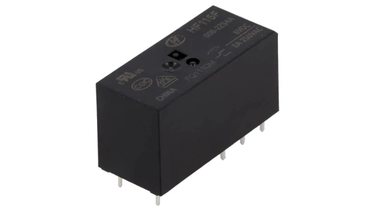 HF115F/006-2ZS4A Przekaźnik elektromagnetyczny DPDT Ucewki: 6VDC 8A 8A/250VAC