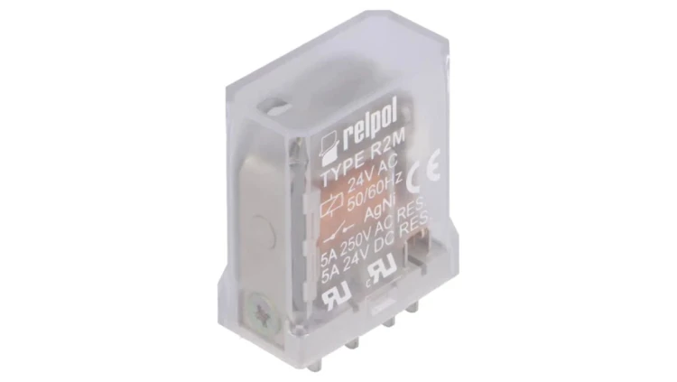 R2M-24VAC Przekaźnik: elektromagnetyczny DPDT Ucewki: 24VAC 5A/250VAC