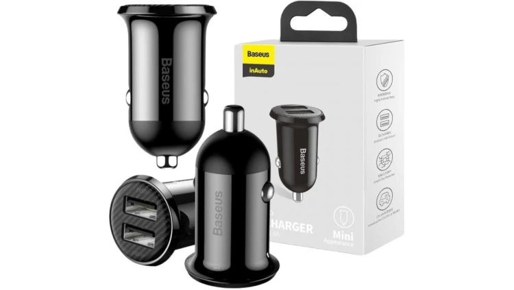 ŁADOWARKA SAMOCHODOWA Baseus Grain Pro CCALLP-01 24W 4.8A 2x USB-A