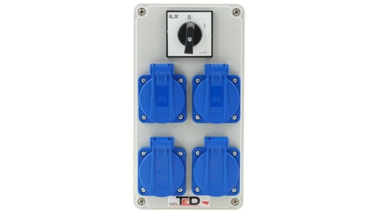 Rozdzielnica budowlana BIWAK 4Gs 230V + wył 0-1 02.024