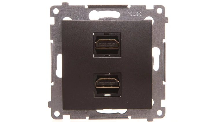 Simon 54 Gniazdo podwójne HDMI antracyt DGHDMI2.01/48