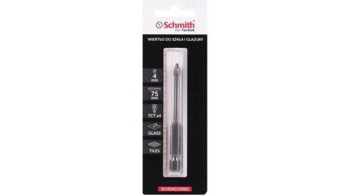 Wiertło do szkła gresu ceramiki glazury 4mm otwornica HEX Schmith