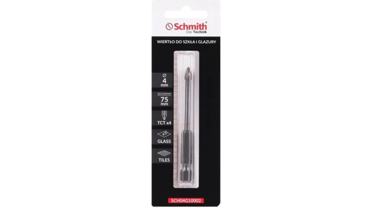 Wiertło do szkła gresu ceramiki glazury 4mm otwornica HEX Schmith