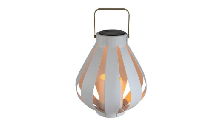 Latarenka Solarna LED Wisząca LAMPION biała LED 34cm ciepła