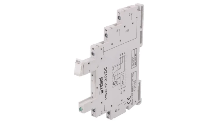 PI6W-1P-24VDC Podstawka PIN: 5 6A 250VAC na szynę DIN zaciski śrubowe
