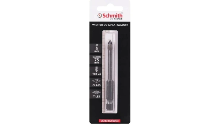 Wiertło do szkła gresu ceramiki glazury 5mm otwornica HEX Schmith