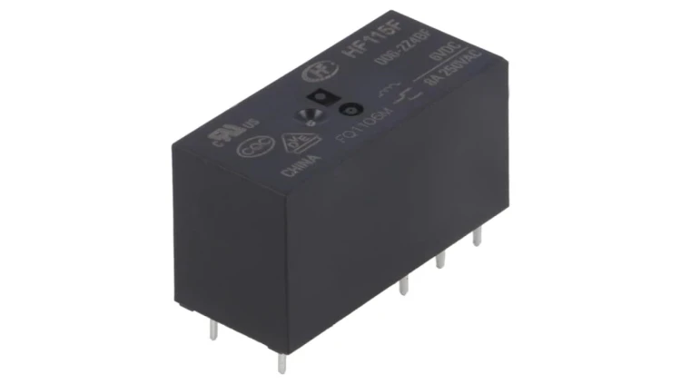HF115F/006-2Z4B Przekaźnik elektromagnetyczny DPDT Ucewki: 6VDC 8A 8A/250VAC
