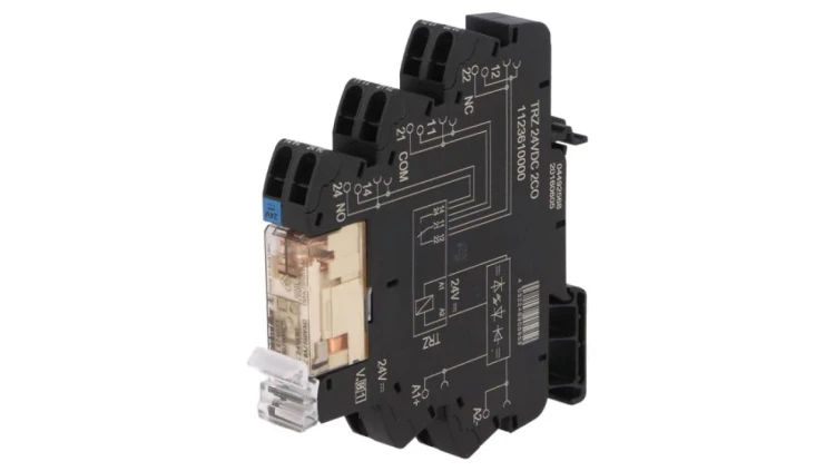TRZ-24VDC-2CO Przekaźnik interfejsowy DPDT Ucewki: 24VDC 8A na szynę DIN