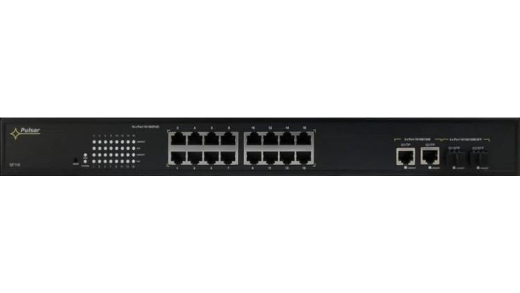 SWITCH POE PULSAR SF116 16-PORTÓW (16xPoE + 2xUPLINK/2xSFP UPLINK)