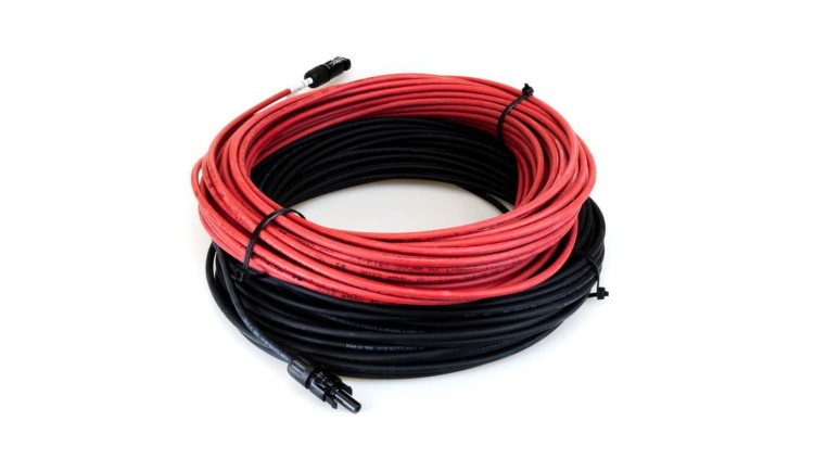 Set kabel fotowoltaiczny 4mm2 czerwony i czarny PV ze złączkami MC4 2x40m
