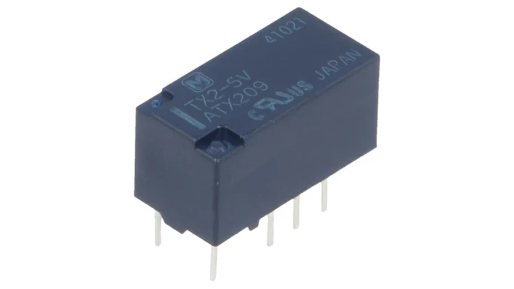 TX2-5V Przekaźnik elektromagnetyczny DPDT Ucewki: 5VDC 2A/30VDC PCB