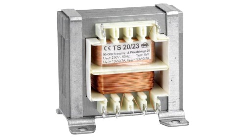 TS20/23 Transformator sieciowy 20VA, 230VAC ,13V, 700mA IP00