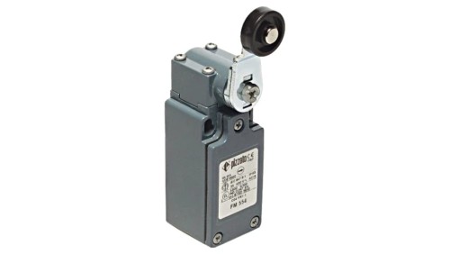 FM554 Wyłącznik krańcowy dźwignia R 40mm, rolka z tworzywa Ø20mm