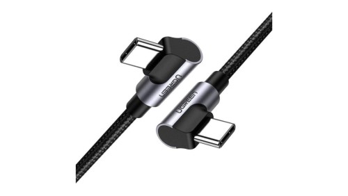 UGREEN Kabel USB 2.0 typ-C (wtyk / wtyk) kątowy Quick Charge 3.0 Power Delivery 2.0 (3A 60W) US323 czarny 1m