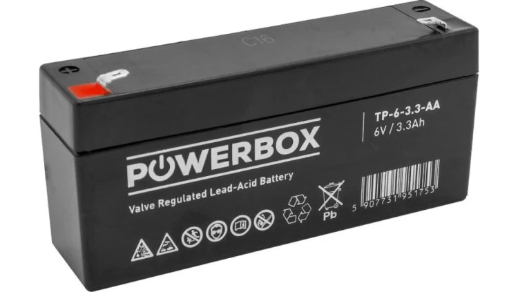 Akumulator AGM bezobsługowy do kas fiskalnych, central telefonicznych Powerbox 6V 3,3Ah