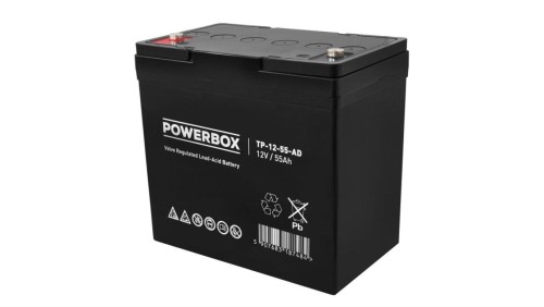 Akumulator AGM bezobsługowy do kas fiskalnych, central telefonicznych Powerbox 12V 55Ah