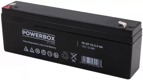 Akumulator AGM bezobsługowy do kas fiskalnych, central telefonicznych Powerbox 12V 2,3Ah