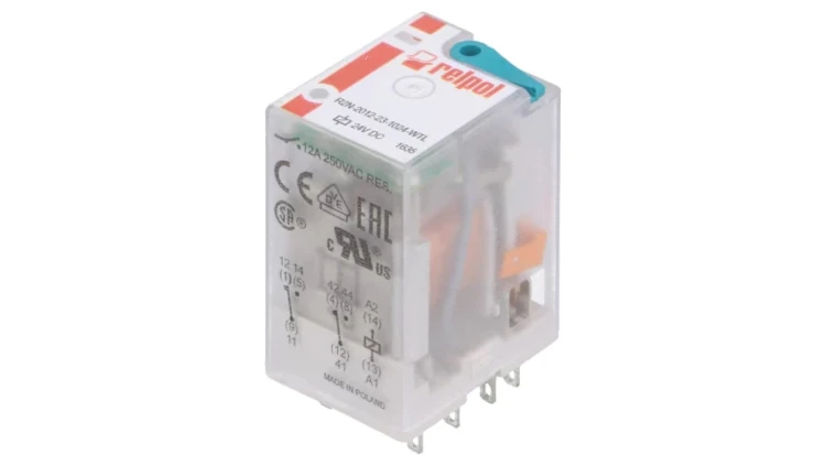 R2N2012231024WTL Przekaźnik: elektromagnetyczny DPDT Ucewki: 24VDC 12A/250VAC