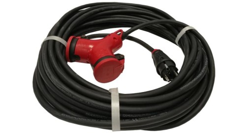 Przedłużacz budowlany jednofazowy elCORD 16A 230V IP44 50m H07RN-F 3G2,5 z wtyczką uni-schuko i podwójnym gniazdem 31126500