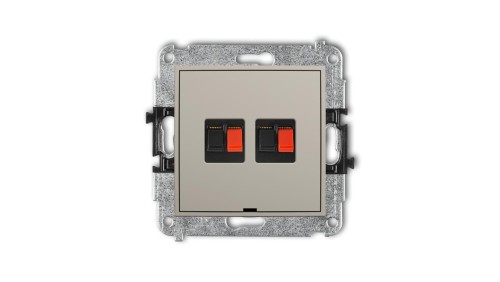 MINI Mechanizm gniazda głośnikowego podwójnego, bez pola opisowego taupe 60MGGBO-2