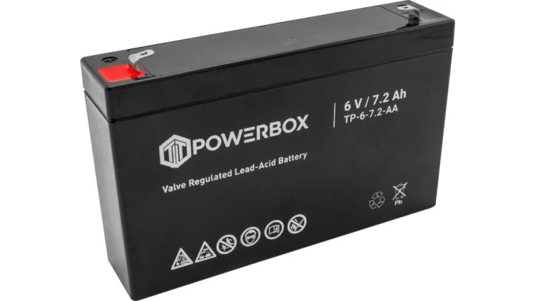 Akumulator AGM bezobsługowy do kas fiskalnych, central telefonicznych Powerbox 6V 7,2Ah