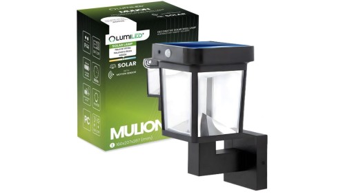 Kinkiet Solarny Elewacyjny LED 4000K IP44 Czujnik Ruchu i Zmierzchu MULION LUMILED