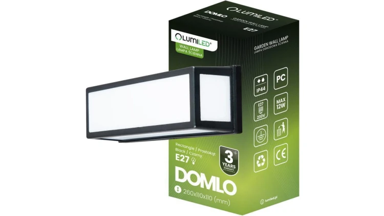 Kinkiet Ogrodowy Elewacyjny E27 Prostokątny DOMLO LUMILED