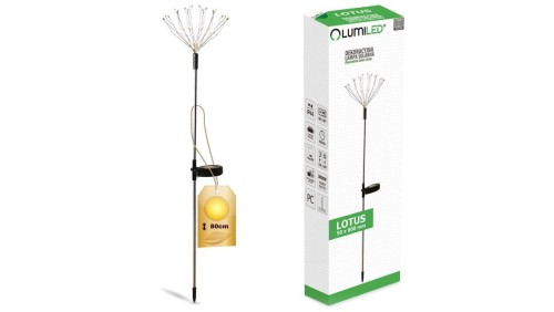 Lampa Ogrodowa LED Solarna Wbijana Dmuchawiec LOTUS 80cm 3000K LUMILED