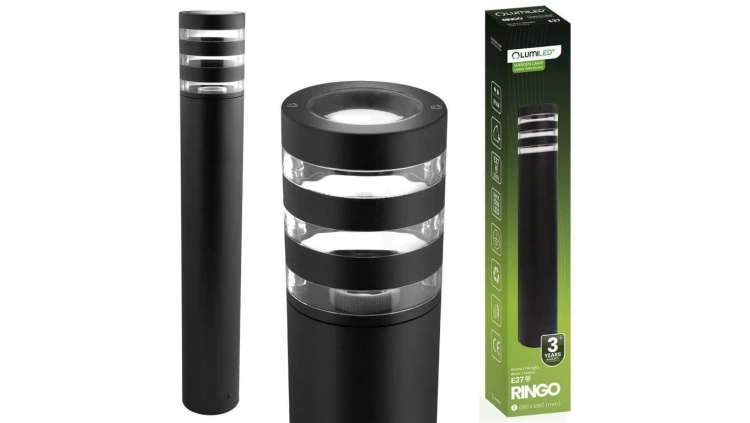 Słupek Ogrodowy Zewnętrzny Stojący E27 LED RINGO 60cm Lumiled
