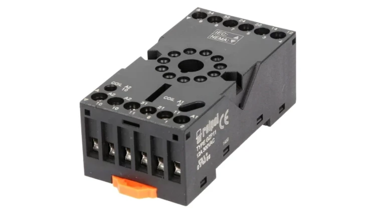 GZP11-BK Podstawka PIN: 11 10A 250VAC na panel,na szynę DIN -40...70C