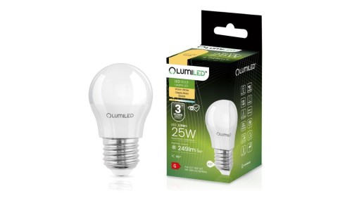 Żarówka LED E27 P40 2.5W = 25W 249lm 3000K Ciepła 180 Lumiled