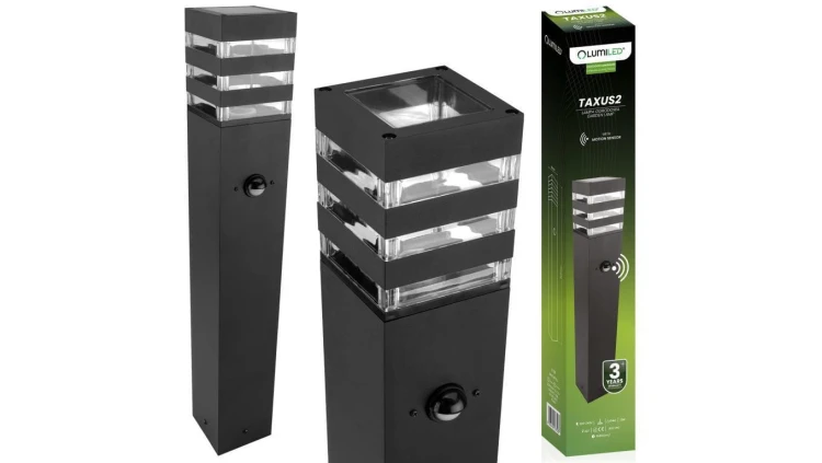 Słupek Ogrodowy Zewnętrzny Stojący E27 LED Czujnik Ruchu TAXUS 2 60cm LUMILED