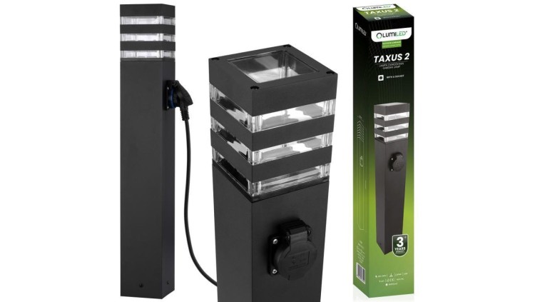 Słupek Ogrodowa Zewnętrzny Stojący E27 LED z Gniazdem TAXUS 2 60cm LUMILED