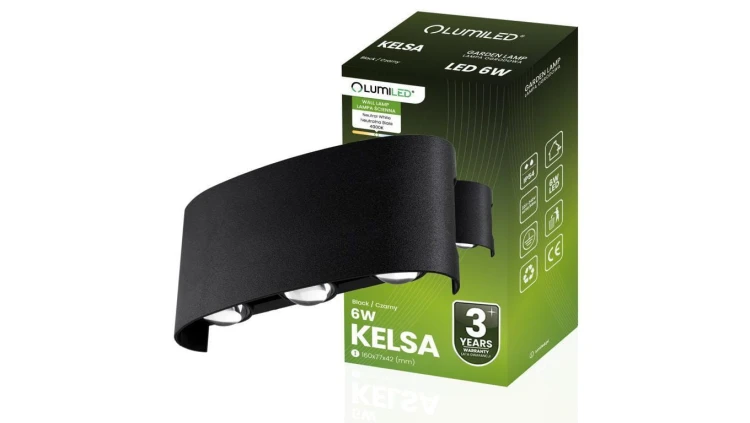 Kinkiet Ogrodowy Elewacyjny 6W LED IP54 Góra Dół KELSA LUMILED