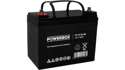 Akumulator AGM bezobsługowy do kas fiskalnych, central telefonicznych Powerbox 12V 36Ah