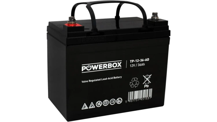 Akumulator AGM bezobsługowy do kas fiskalnych, central telefonicznych Powerbox 12V 36Ah