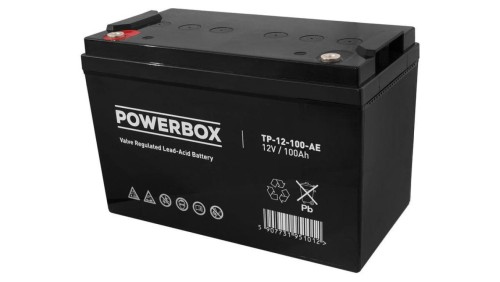 Akumulator AGM bezobsługowy do kas fiskalnych, central telefonicznych Powerbox 12V 100Ah