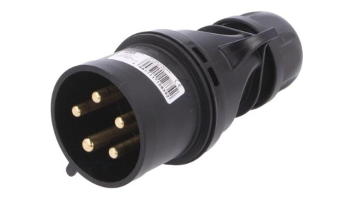 025-6X Złącze zasilające 3-fazowe AC, wtyk męski, 32A/400VAC, IP44