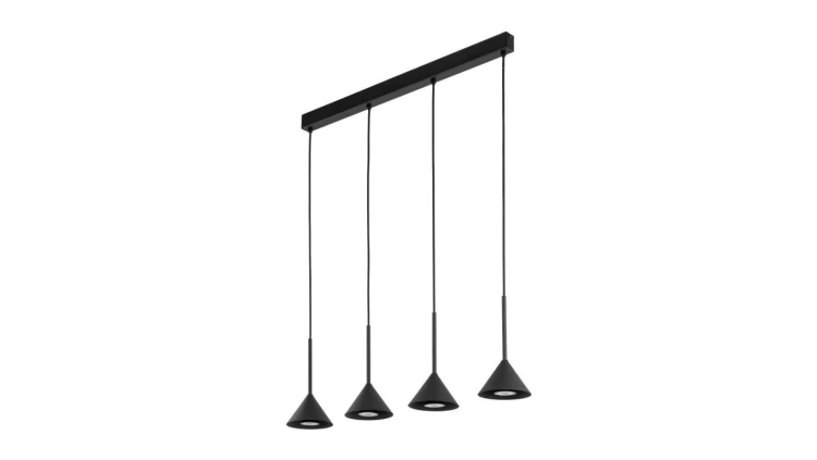 Lampa wisząca czarna na listwie z 3 stożkowymi kloszami CONO BLACK MINI 4 10305 TK Lighting