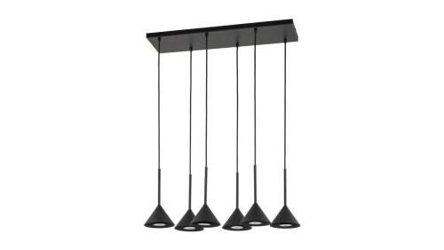 Lampa wisząca czarna ze stożkowymi kloszami CONO BLACK MINI 6 10306 TK Lighting