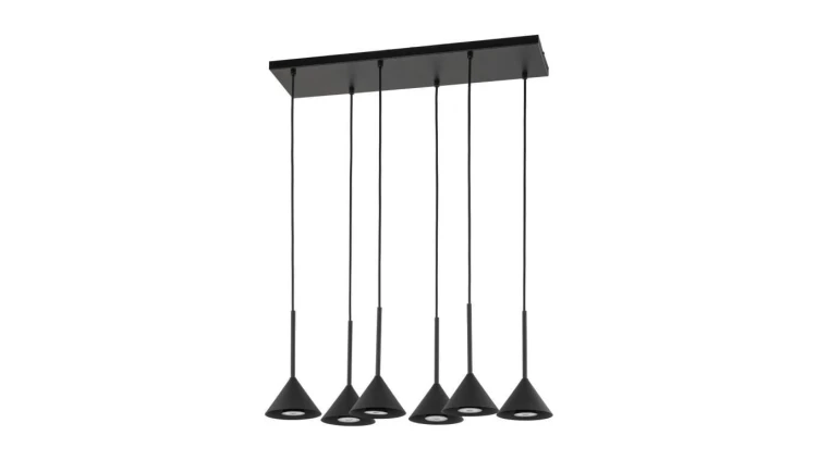 Lampa wisząca czarna ze stożkowymi kloszami CONO BLACK MINI 6 10306 TK Lighting