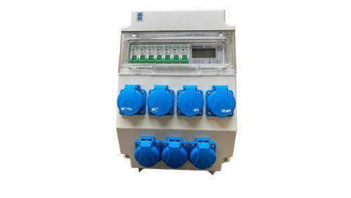 Rozdzielnica elektryczna 7x 230V z bezpiecznikami / Licznik mocy LCD 6x 230V 3 fazy 95V-2