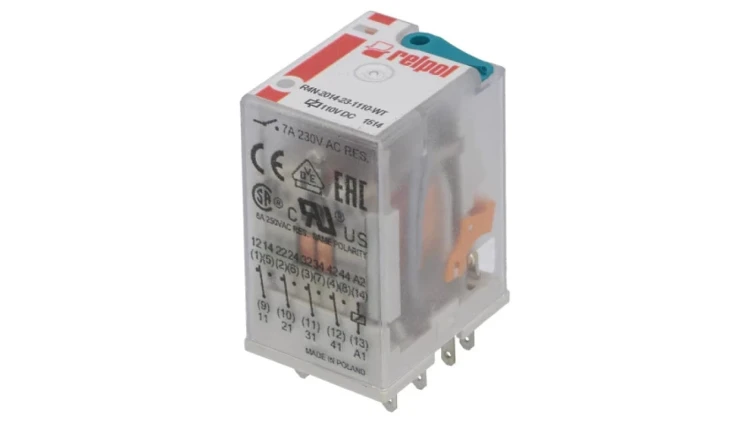 R4N2014231110WT Przekaźnik: elektromagnetyczny 4PDT Ucewki: 110VDC 6A/250VAC