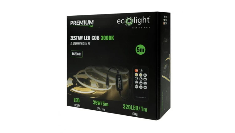 ZESTAW LED 320 COB 24V IP20 3000K /5m/